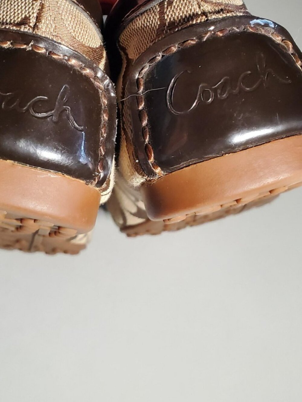 Coach FRIDA Slip on Loafers 8.5 Signature Monogram Logo Brown - shipping incl - Picture 13 of 16